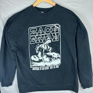 Zach Bryan Red Rocks 2022 Cowboy Graphic Size 2XL Crewneck Sweatshirt Black